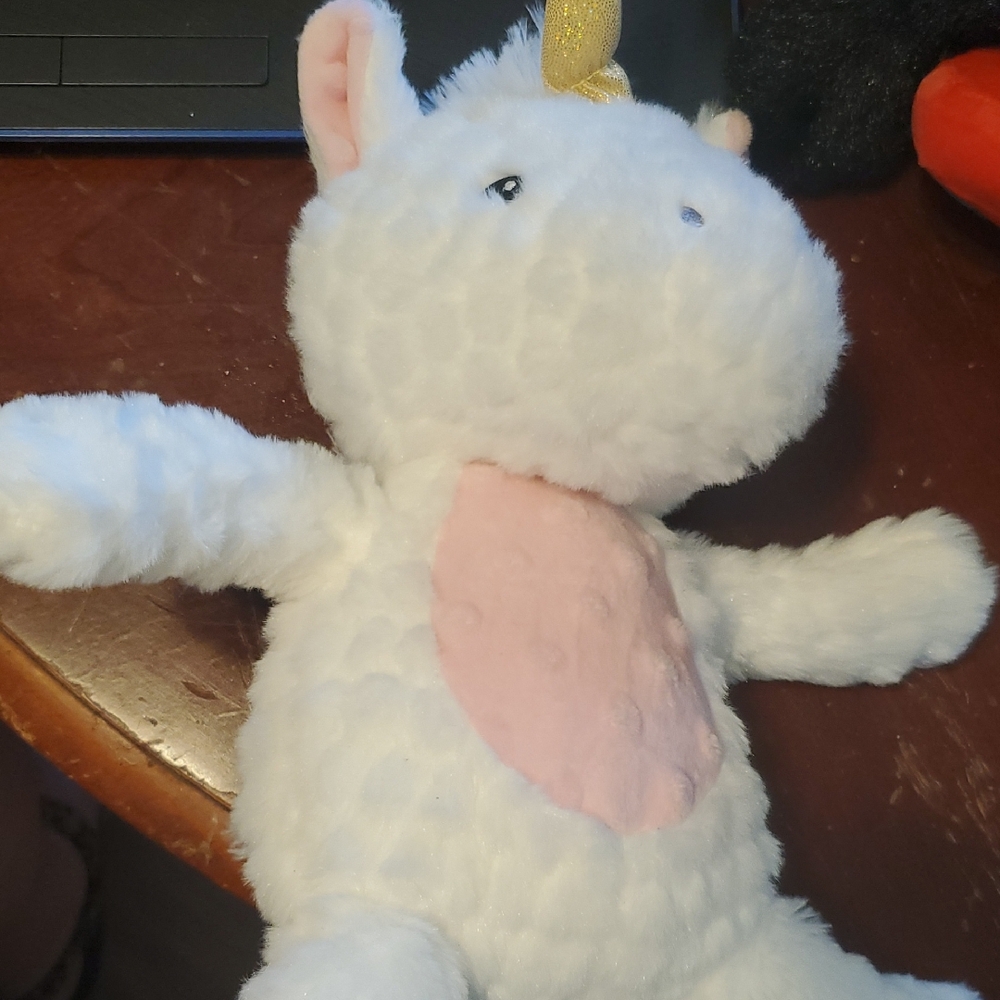 White and Pink Unicorn Plush Toy